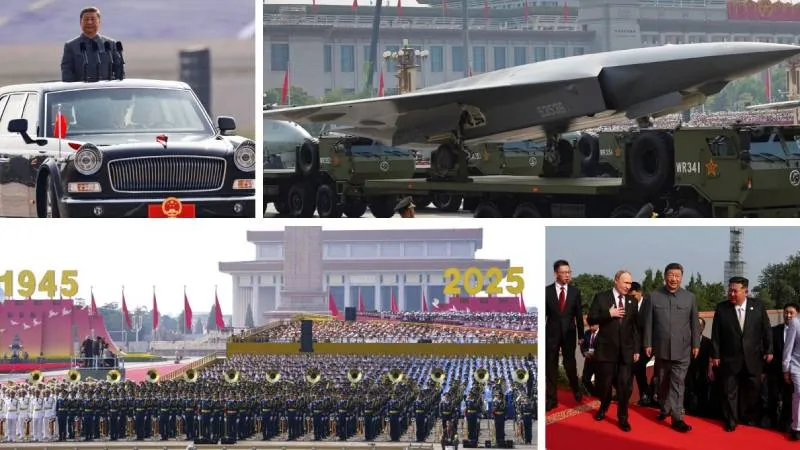 Çin'den Göz Kamaştıran Askeri Şov! Şi, Putin ve Kim Aynı Safta!